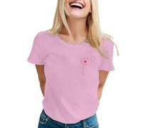 Camisetas para mujer para el mes de concienciación: Camiseta internacional de educación sobre el cáncer de mama con gráfico para apoyar y promover la conciencia sobre la salud, Rosa., S