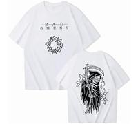 Camisetas para Mujeres Manga Corta 2D De Algodón Impreso Camiseta Bad Band Omens Merch Verano Moda Streetwear Manga Corta Hombre Mujer Trend Hip-Hop Top-White||XX_l