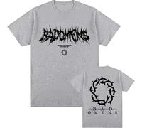 Camisetas para Mujeres Manga Corta Verano Moda Streetwear Manga Corta Bad Band Omens Merch 2D De Algodón Impreso Camiseta Hombre Mujer Trend Hip-Hop Top-Grey||3X_l