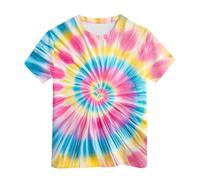 Camisetas para niños, camiseta de manga larga para niños, camiseta de teñido de neón para niños y niñas, camiseta hippes, camiseta senior para niños, talla 6, 16 años, Rosa., 6-7 años