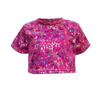 Camisetas para Niños, Niño 14 Años Manga Corta Lentejuelas y Ombligo alscubierto s 2 a 16 años Ideal Uso Diario Fiestas y actuaciones (14-16Y)