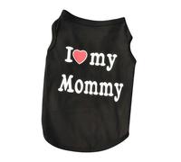 Camisetas para perro, chaleco de verano para mascotas, "I Love My Mom&Dad", ropa para perros con estampado de gatos divertidos (BK1, L)
