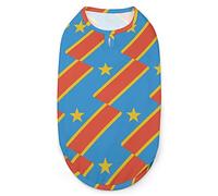 Camisetas para Perros con la Bandera del Congo Kinshasa, Chaleco básico Suave y Transpirable para Cachorros y Gatos, Camiseta sin Mangas para Perros