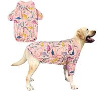 Camisetas para perros con patrón colorido de dinosaurios, ropa para perros grandes, medianos y pequeños, ropa de algodón transpirable y elástica, pijama para perro (S, dinosaurio colorido)