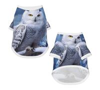 Camisetas para perros pequeños, chaleco de manga corta para mascotas, camiseta de búho ártico, ropa para perros