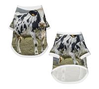 Camisetas para perros pequeños, chaleco de manga corta para mascotas, camiseta de vaca manchada, ropa para perros