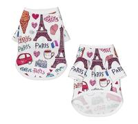 Camisetas para perros pequeños, chaleco de manga corta para mascotas, camiseta para mascotas con diseño de mariposa de París, ropa para perros Eiffe, camiseta para mascotas