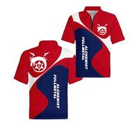 Camisetas Polo 3D De Manga Corta Hombre con Colores Contrastantes para F.u.ll.me.t.al Al.ch.e.mi.st Tenis Transpirables Cremallera Y Cuello Media-HongLanSe||x_s