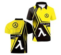 Camisetas Polo 3D para Hombre Camiseta Entrenamiento H.a..lf-L.i.fe Estampada De Manga Corta Ropa Que Absorbe La Humedad Camisetas Deportivas Patchwork-HuangSe||m