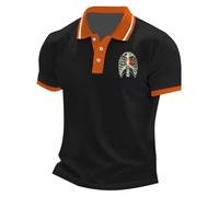 Camisetas polo de manga corta con botones para hombre, con 3 botones, para disfraces, con estampado de letras, A03-black1 - Polo de Halloween para hombre, S