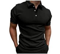 Camisetas polo de manga corta para hombre, camisetas casuales de verano, para golf, con botones, cuello, camisetas de tenis, transpirables, ligeras, ajuste regular, camisetas para golf, Negro, XXL