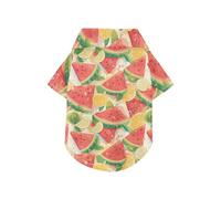 Camisetas polo de verano con cuello de sandía, color rojo limón, con botones, suaves, ligeras y transpirables, para mascotas, sudadera para cachorros, gatitos, perfecta para uso diario y