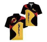 Camisetas Polo Estampadas para Hombre Z.e.to.r Golf Camiseta De Cuello Colores Contrastantes Superior Ropa Interior con Cremallera Manga Corta Suave-HeiHuangSe||m