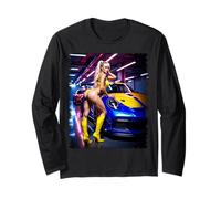 Camisetas realistas de anime para niña - Chica anime sexy y coche Manga Larga