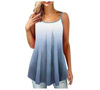 Camisetas sin Manga Mujer Verano 2023 Moda Impresión Camisola Casual Camisetas de Tirantes Cuello Redondo Originales Fiesta Chaleco Tops Suelto Shirt tee Elegantes Camisa