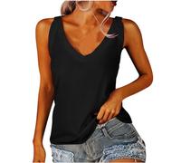 Camisetas sin Manga Mujer Verano Moda Color sólido Casual Camisola Camisetas de Tirantes Cuello en V Elegant Originales Fiesta Playa Chaleco Tops Suelto Basic Shirt tee Camisa