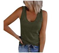 Camisetas sin Manga Mujer Verano Moda Color sólido Chaleco Camisola Elegante Casual Camisetas de Tirantes Tank Tops Talla Grande Fiesta Playa Camisa Suelto Basic tee Deportivo 2024