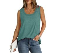 Camisetas sin mangas de ajuste suelto para mujer de algodón de color sólido, chalecos de gimnasio, camisetas casuales sin mangas de cuello redondo, camisetas largas estilo cami, chalecos deportivos