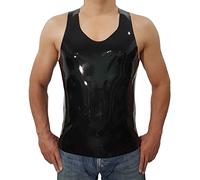 Camisetas Sin Mangas De Goma De Látex Exóticas Fetiche Para Hombres Negros Hechos A Mano, Camiseta Interior,Azul,3XL