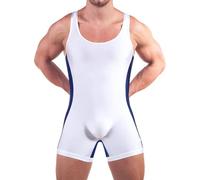 Camisetas Sin Mangas De Lucha Libre para Hombres Partidarios Atléticos Sin Mangas Uniforme De Lucha Libre Monos Deportivos para Divertirse 4309 Blanco M