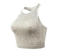 Camisetas sin Mangas Fitness Mujer Camiseta de Tirantes Deportiva Corto Tops Minimal Tank Top Recortado Básicos Deportivo Ligero Yoga Correr Gimnasio