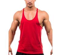 Camisetas Sin Mangas Formación De Tirantes Deportivo Gimnasio Chaleco Suelto para Hombre Rojo L