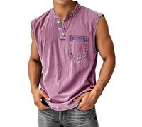 Camisetas sin Mangas para Hombre, Ideales para Entrenar, Estilo Casual de Verano, Tallas Grandes y Altas, Corte Relajado, Color Rosa, Talla Extragrande.