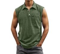 Camisetas sin Mangas para Hombre, Tallas Grandes, para Gimnasio, Entrenamiento, Correr, Playa, Verano, con Botones Leño Camiseta Hombre Camisetas Bicicletas Hombre