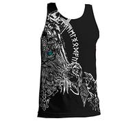 Camisetas Sin Mangas para Hombres Viking Fenrir Wolf Totem 3D Impreso Verano Harajuku Chaleco Novedad Ropa Unisex,Odin's Eye Raven,S