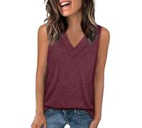 Camisetas sin mangas para mujer Deportes - Camisetas sin mangas y camisetas de tirantes para mujer, sexy, cuello en V, espaguetis, camiseta básica, camisola, monocolor, blusas de verano, blusas