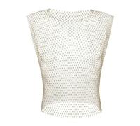 Camisetas sin Mangas Sexis de Rejilla para Hombre, Chaleco Transparente Brillante con Diamantes de imitación, Camiseta sin Mangas de Malla, Ropa Transparente
