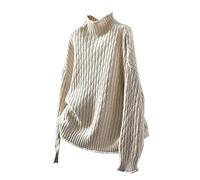 Camisetas térmicas para mujer, camiseta básica 2024 para mujer, retro, cuello alto, suelta, otoño e invierno, nuevo temperamento de masa sólida, suéter de punto para la vida cotidiana al aire libre