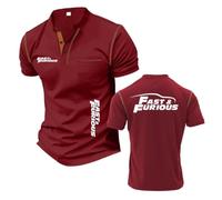 Camisetas Tipo Henley Estampadas Hombre Polos para F.u.r.io.u.s F.l.y F.a.s.t Chándal con Cuello Alto Camiseta Informal Ropa Costuras Suaves Manga-JHonSe||s