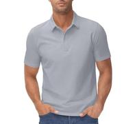 Camisetas tipo polo para hombre, estilo casual, manga corta, cuello de vuelta, verano, diario, al aire libre, cómodo de llevar, gris, XL