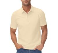 Camisetas tipo polo para hombre, estilo casual, manga corta, cuello de vuelta, verano, diario, al aire libre, cómodo de llevar, caqui, 5XL