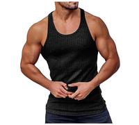Camisetas Tirantes Hombre, Camiseta de Tirantes de Punto de Rayas Verticales de Verano para Hombre para Entrenamiento Deportivo y atlético