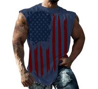 Camisetas Tirantes Hombre, Camiseta sin Mangas con Estampado patriótico para Hombre, Ideal para Entrenamiento de Verano y Gimnasio