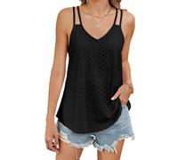 Camisetas Tirantes Mujer, Chaleco de Verano Mujer, Negro-XL, 1 Pieza Color Sólido Cuello Crew Tank Top, Camisetas sin Mangas, para IR al Trabajo, Citas, Vacaciones