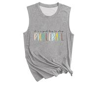 Camisetas Tirantes Mujer Tops Verano Cuello en V Camiseta sin Mangas Basica Top Lencero Holgado Tank Top