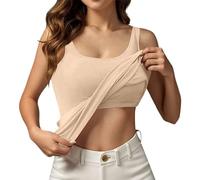 Camisetas Tirantes Para Mujer Con Sujetador Incorporado Verano 2025 Informal Cuello Redondo Sin Mangas Camisola Entrenamiento Acolchada Talla Grande.