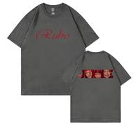 Camisetas Vintage Camisas De Algodón con Gráficos Rojos Top De Verano Unisex(Dark Gray,L)