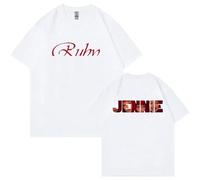 Camisetas Vintage Camisas De Algodón con Gráficos Rojos Top De Verano Unisex(White,L)