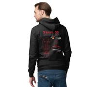CAMISETAS Y OLE Sudadera SAINZ JR 55 (FR/ES, Letras, L, Regular, Regular, Negra)