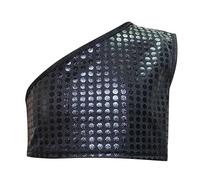 Camisetas y Tops para niñas, Top Corto con Hombros Descubiertos y Lunares, Ropa Informal de Verano para niñas de 2 a 19 años (Black, 6-7 Years)