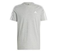 adidas Hombre Essentials Single Jersey 3-Stripes Tee, Medium Grey Heather / White, M