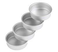 Camisin de 4 moldes pequeños para tartas de 10 cm, moldes redondos para hornear para pizza, quiche y saludable