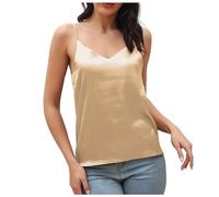 Camisola de verano para mujer, top Bretelles En Satin Pour Femme lgant Haut Avec Dcollet V Rglables Fines Femmes para uso diario casual, a, M
