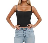 Camisola Sexy sin Mangas Ajustada para Mujer con Relleno extraíble y Tirantes Ajustables para Usar en Capas o de Forma Informal. Confianza Que Transmite tu Forma de Vestir