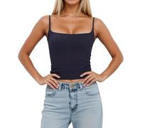Camisola Sexy sin Mangas Ajustada para Mujer con Relleno extraíble y Tirantes Ajustables para Usar en Capas o de Forma Informal. Confianza Que Transmite tu Forma de Vestir