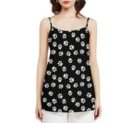 Camisola sin Mangas de Verano con Estampado de Pata de Animal para Mujer, Holgada e Informal con Tirantes